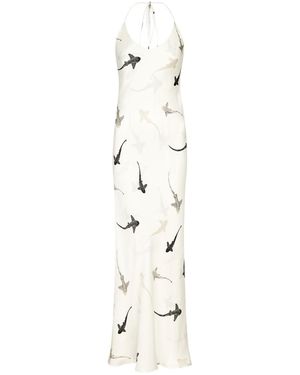 Lily Rou Silk Mara Midi Slip Dress - Metallic