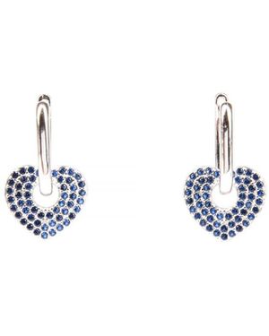 Addicted Danae Stud Earrings With Heart - White