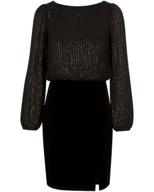 Yumi' Sequin And Velvet Mini Dress - Black
