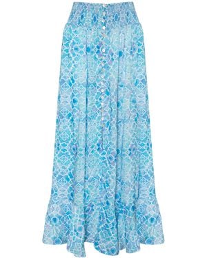 Sophia Alexia Azure Mosaic Fiji Skirt - Blue
