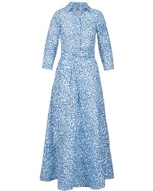 Antra Designs Sea Breeze Linen Dress - Blue
