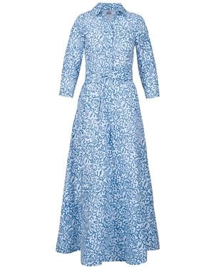 Antra Designs Sea Breeze Linen Dress - Blue