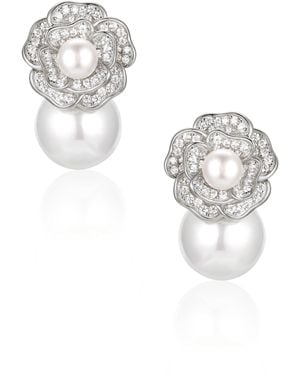 Santinni 'Tsarina' Pearl Drop Earrings - Metallic