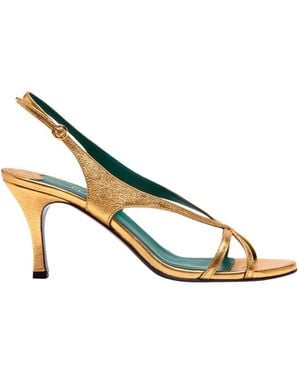 Florrie London Matilda 75Mm Strappy Leather Sandal Vintage - Metallic