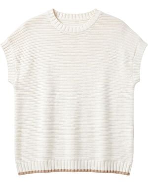 Brodie Cashmere Steph Stitch Tank - White