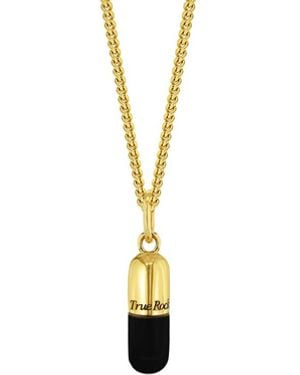 True Rocks Enamel & 18Kt Plated Small Pill Pendant - White