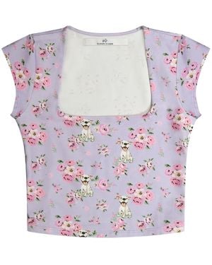 Cloud Haven Smiling Pit Square Neck Tee - Pink