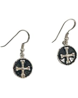 Tg-Jewellery by Tamara Gervasio Medaglie Bones Skull Earrings – Sterling With Enamel - Blue