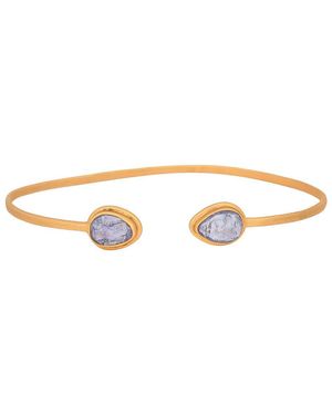 Opium Jewels Double Stone Bangle - Metallic