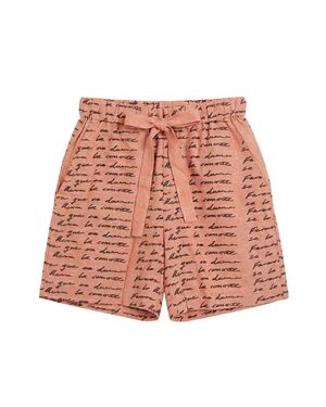 Studio Afuera Barranco Peach Linen Shorts - Red