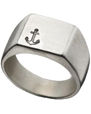 Posh Totty Designs Nautical Anchor Signet Ring - Metallic