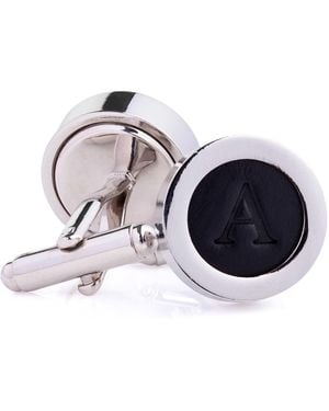 N'damus London Regent Leather Letter Cufflinks - Blue