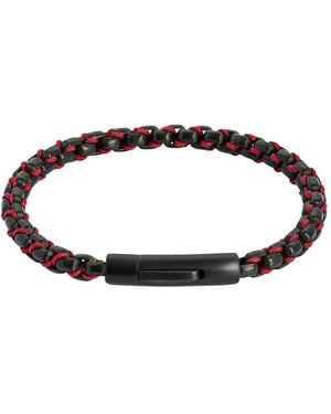 Tateossian Thompson Cord Box Chain Bracelet - Brown