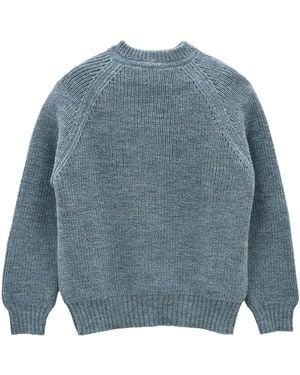 OUBAS The Olann British Wool Crew Neck Jumper - Blue