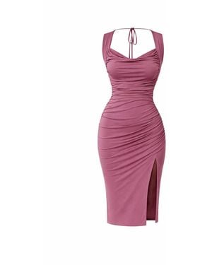Monice London Aniya- Backless & Bra Friendly Midi Dress - Purple