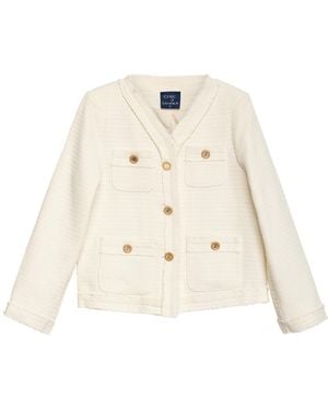 Tantra Spain Sl Neutrals Tweed Jacket With Front Pockets - Natural