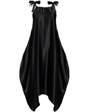 Bianca Popp Semiballoon Dress With Ribbons - Black