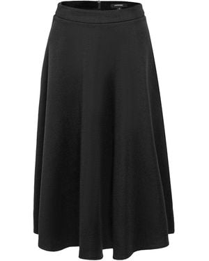 Smart and Joy Flared Knee-Length Skirt - Black