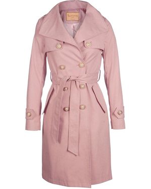 Santinni 'Malena' 100% Cotton Trench - Pink