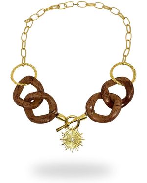 LINYA JEWELLERY Hera Evil Eye Necklace - Metallic
