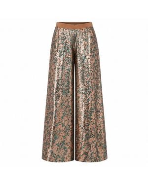 Lumina Eligma Ember Flare Sequin Pants - Brown