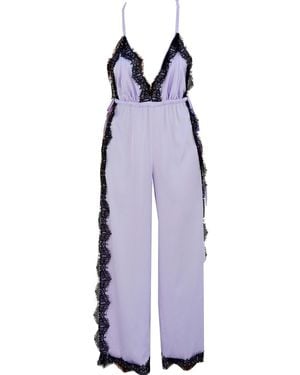Noblesse Oblige Pop Open Side Romper - Purple