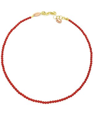 Unaloe Vermeil Mediterranean Coral Necklace – Natural Coral Pendant Elegant Jewelry - Red