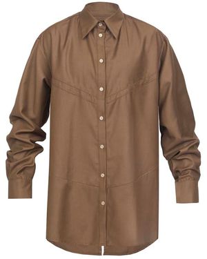 Van Brussel Sierra Panelled Shirt - Brown