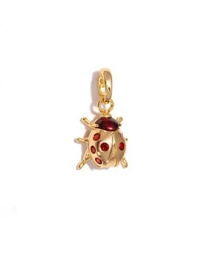 MARIE JUNE Jewelry Garnet Ladybug Pendant - Metallic