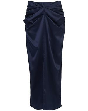 The Summer Edit Arielle Silk Skirt - Blue
