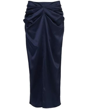 The Summer Edit Arielle Silk Skirt - Blue