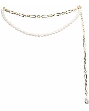 A'miss Pearl Jewelry Belt - White
