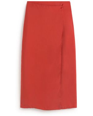 Thinking Mu Long Cupro Skirt Selina - Red