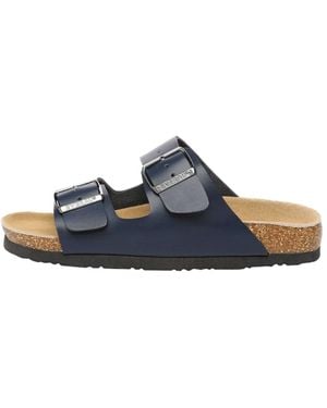 EverAu Australia Mallard Leather Twin Buckle Sandals - Blue