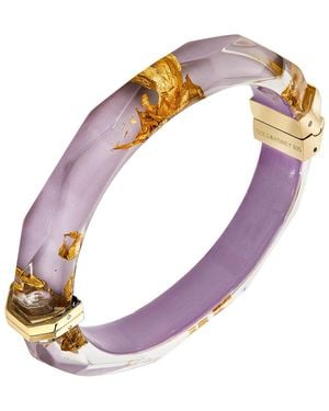 Gold & Honey 24K Leaf Lucite Bangle - Metallic
