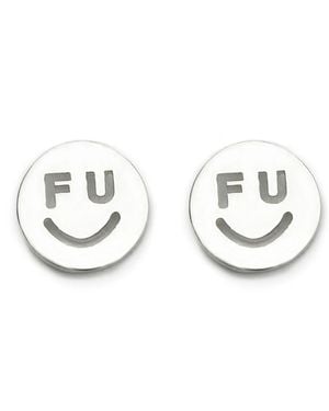 LITZI F U Happy Face Earrings - Metallic