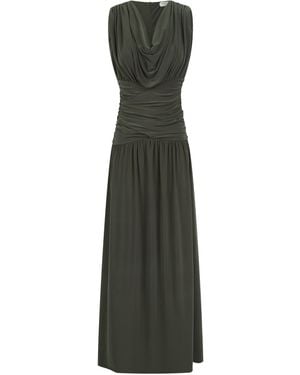 Celestine & Mae Daphne Cowl Neck Maxi Dress - Green