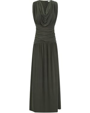 Celestine & Mae Daphne Cowl Neck Maxi Dress - Green