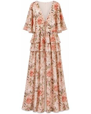 NEVA Ofelia Elegant Floral Maxi Dress - Pink