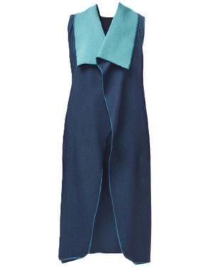 Saniya Khan Deep & Reversible Denim Duster - Blue