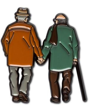 Make Heads Turn Enamel Pin Side By Side Grandpas - Green