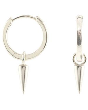 Kris Nations Spike Huggie Hoop Earrings - White