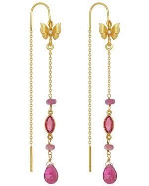 Karma and Luck Tourmaline Butterfly Drop Earrings – Transformation & Growth Jewellery – Zen Mindset - White