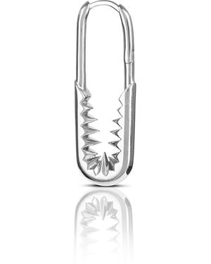 Kasun Safety Pin Hoop Earrings - Metallic