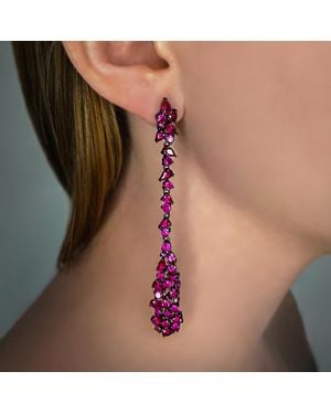 SALLY SKOUFIS Renewed Drop Earrings With Made Ruby - Multicolour