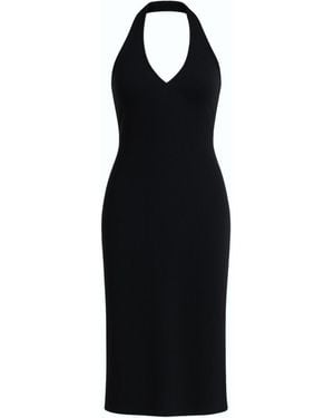 Monlicia Orion Halter Cotton Midi Dress – - Black