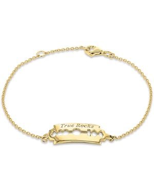 True Rocks 18Kt Plated Razor Blade Bracelet - Metallic