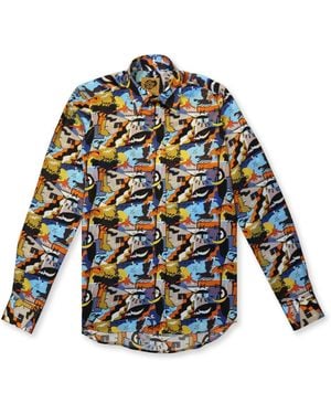 Gresham Blake Chaos Silk Shirt - Blue