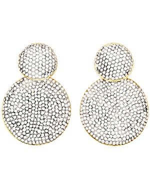 Crystals and Co Clear Crystal Double Drop Earrings - White
