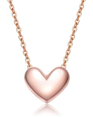 Genevive Jewelry Rachel Glauber Teens Plated Minimalist Heart Pendant Necklace - Metallic